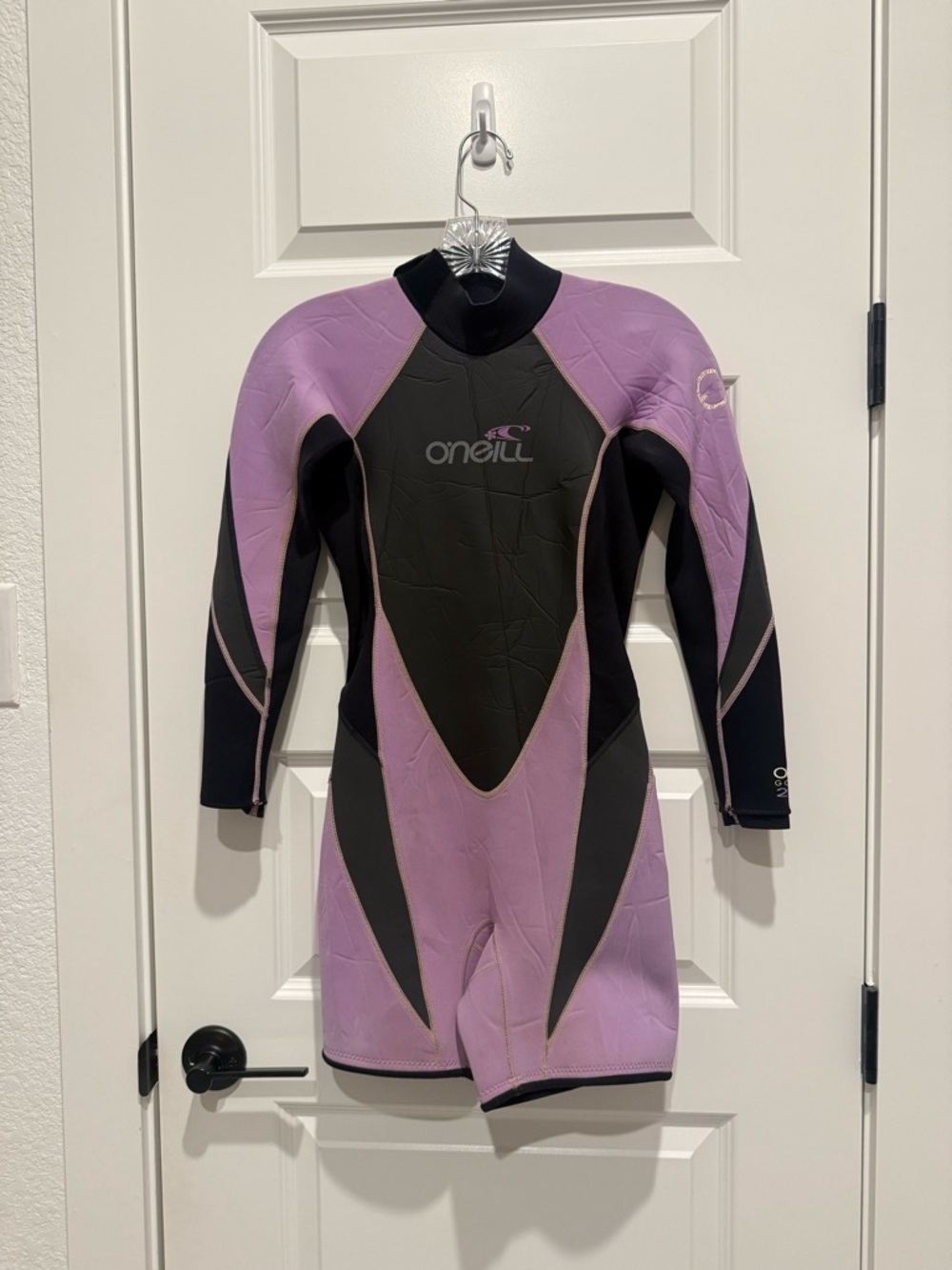 O'Neill Lavender and Black Kids One-Piece Springsuit